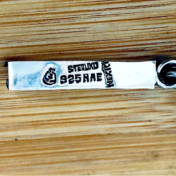 $248 Vintage Signed Estate Designer Sterling Necklace 64 gr. Bell 3 RAE MEXICO - Picture 2 of 5